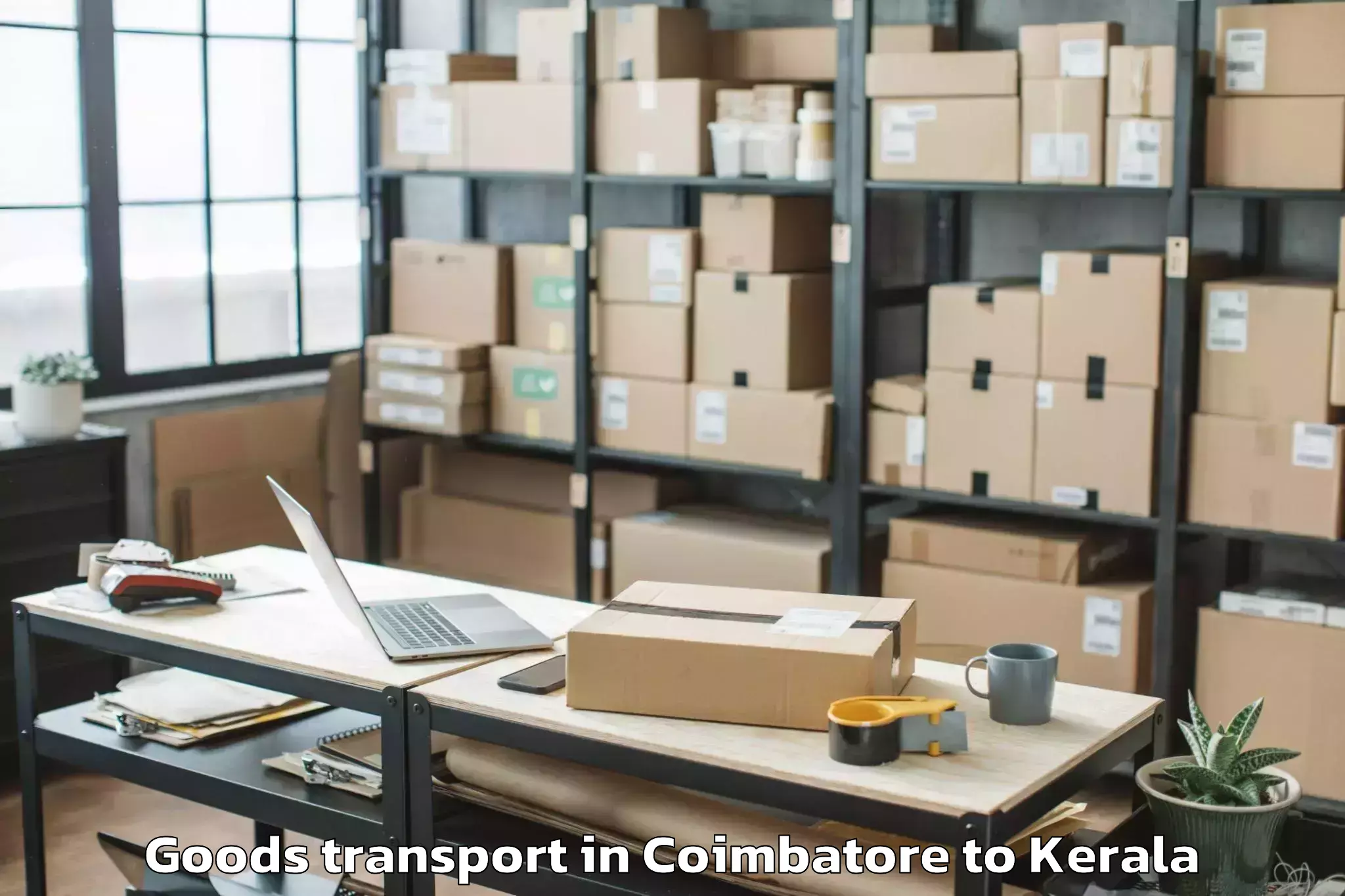 Discover Coimbatore to Adoor Goods Transport